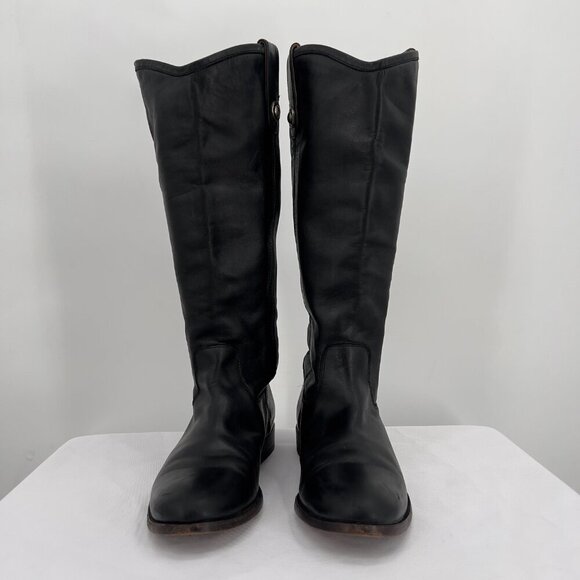 The Frye Company Black Leather Tall Riding Boots Women’s Size 7B - Picture 2 of 14